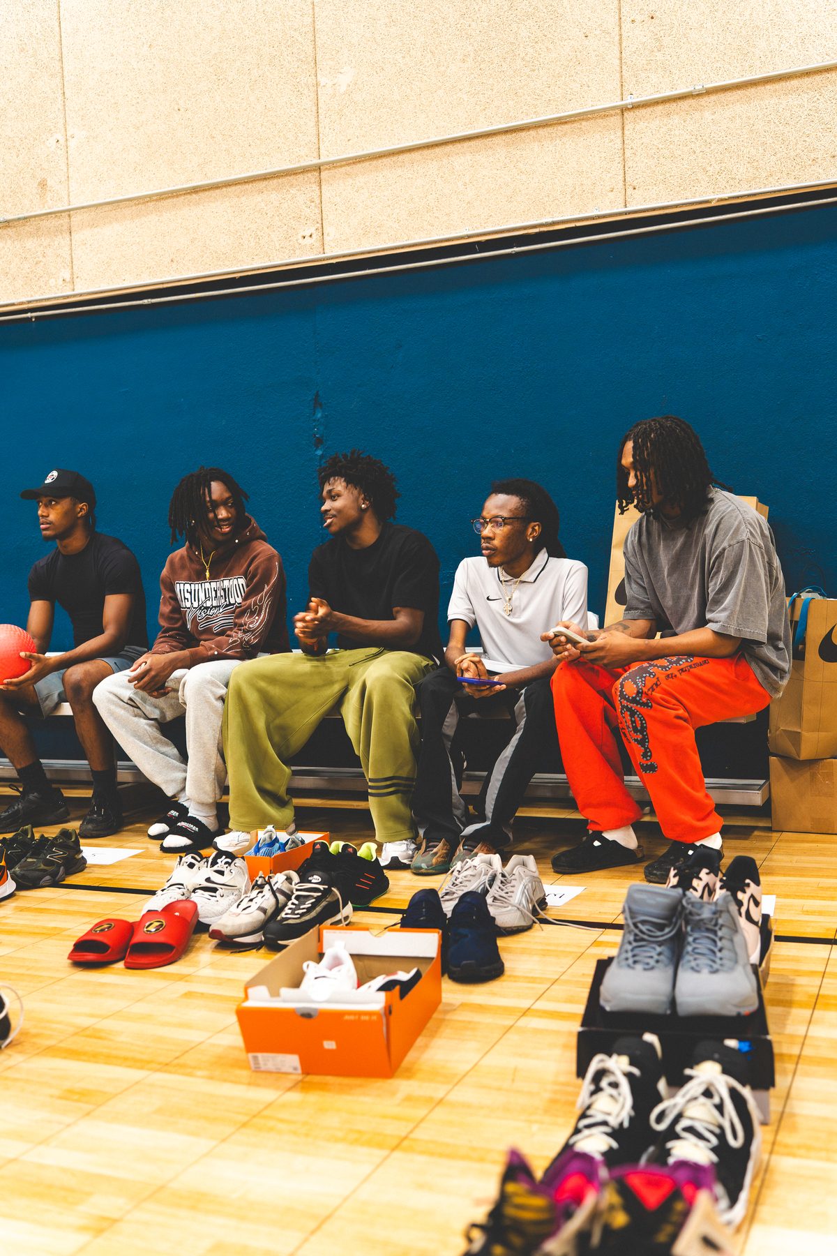 Sevenity Sports Group shoe drive with kids at the Marietta Community Center